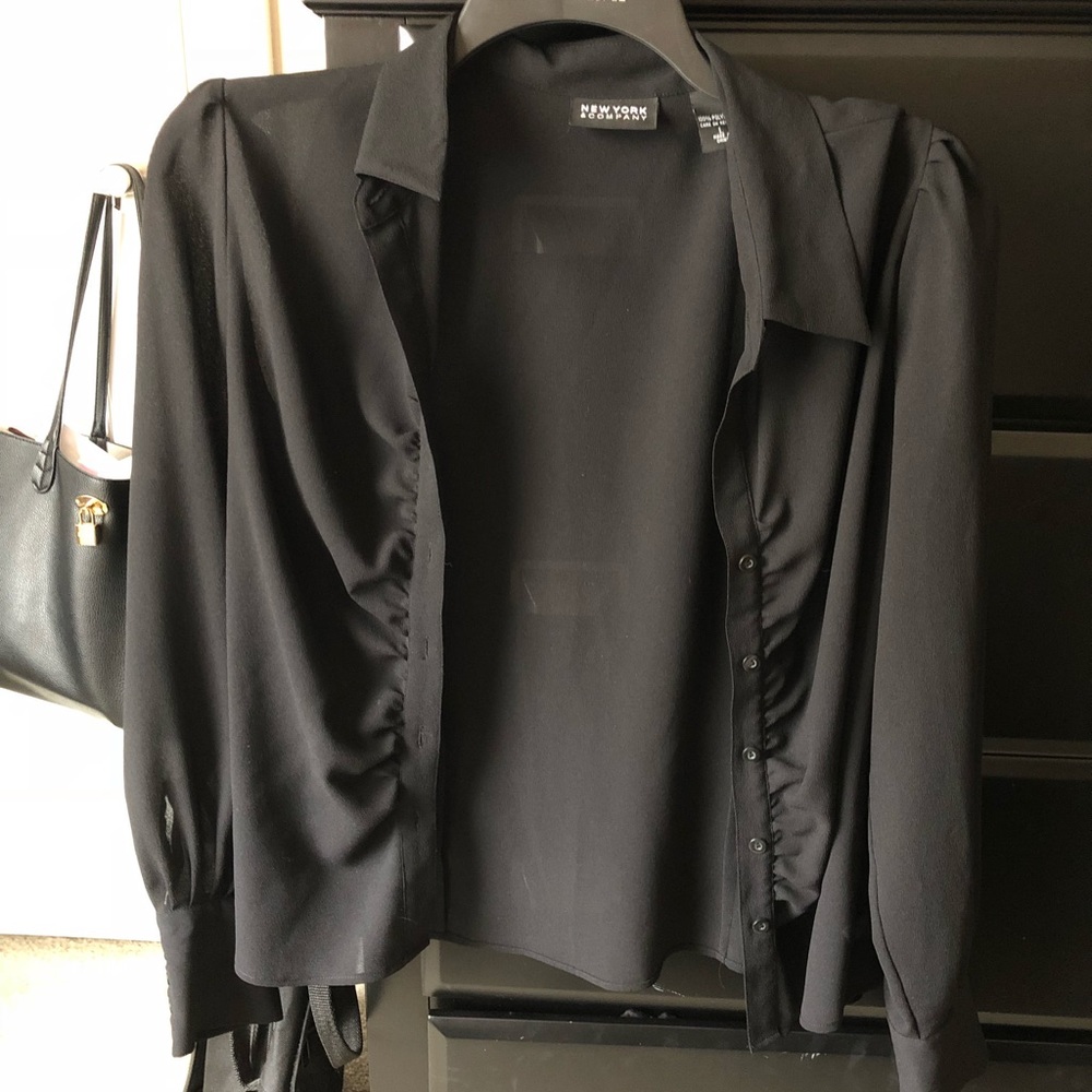 Black Button-Down Blouse! Size Large!